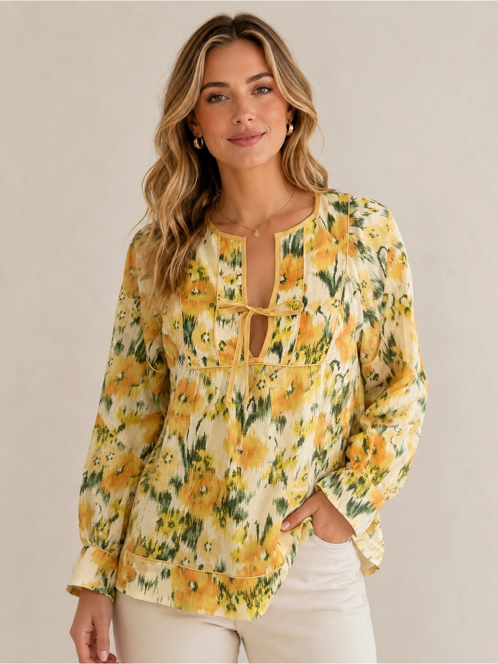 Tuckernuck Sun Showers Francie Tie Blouse